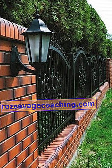 Brick fence in landscape design